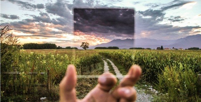 future translation path within a field viewed through a prism