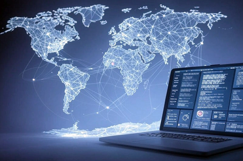 Image of the world map with interconnecting lines illustrating terminology management strategy